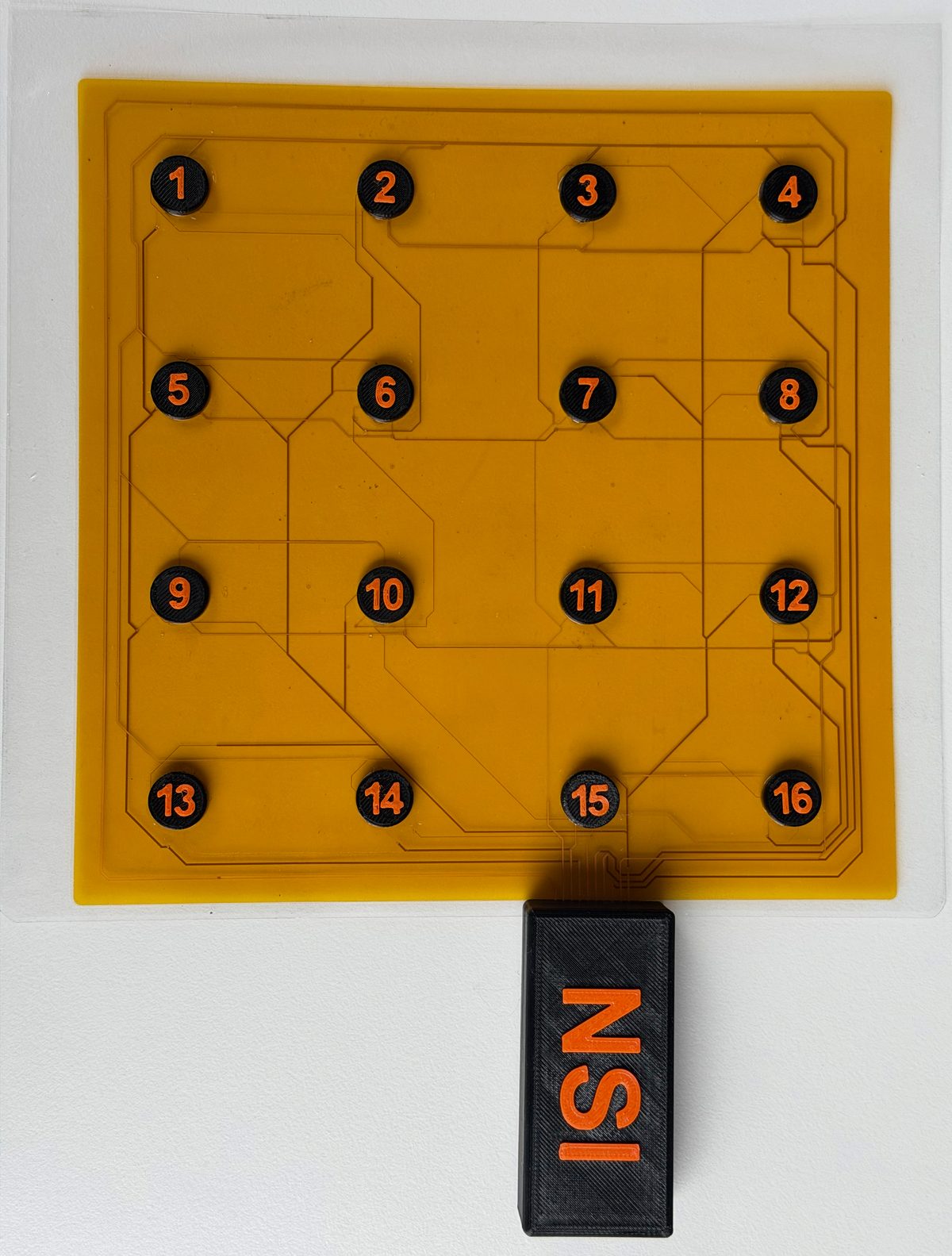 NSI sensing blanket prototype showing sixteen sensing locations distributed across a flexible area